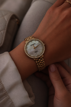 Žluté zlato dámské hodinky GENEVE